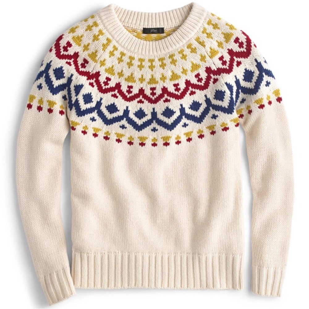 J Crew fair isle wool blend sweater - Picture 3 of 10